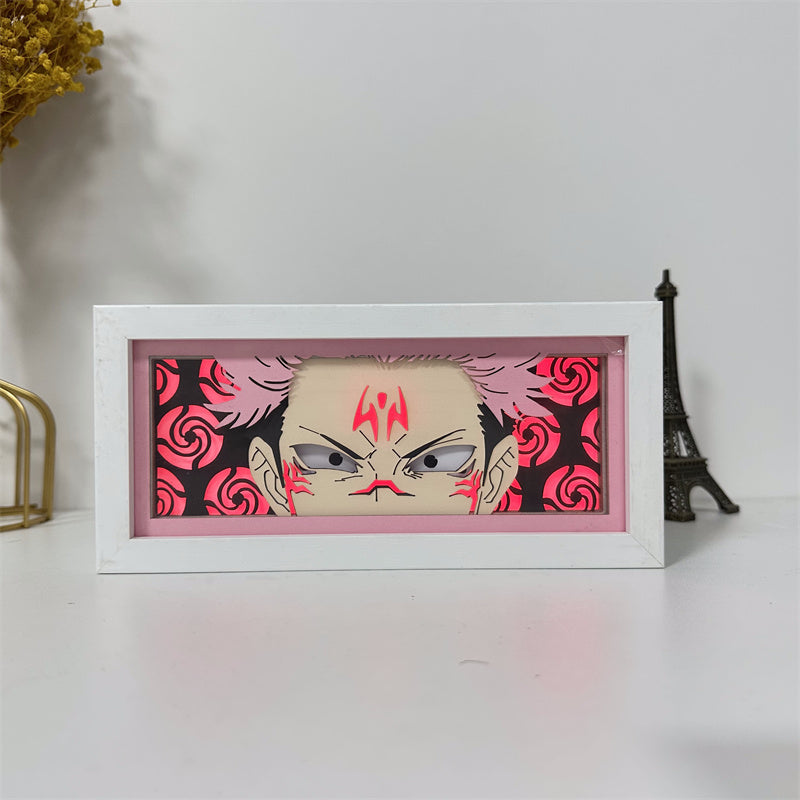 Anime theme RGB paper carving lamp, multi-color mode, remote control dimming