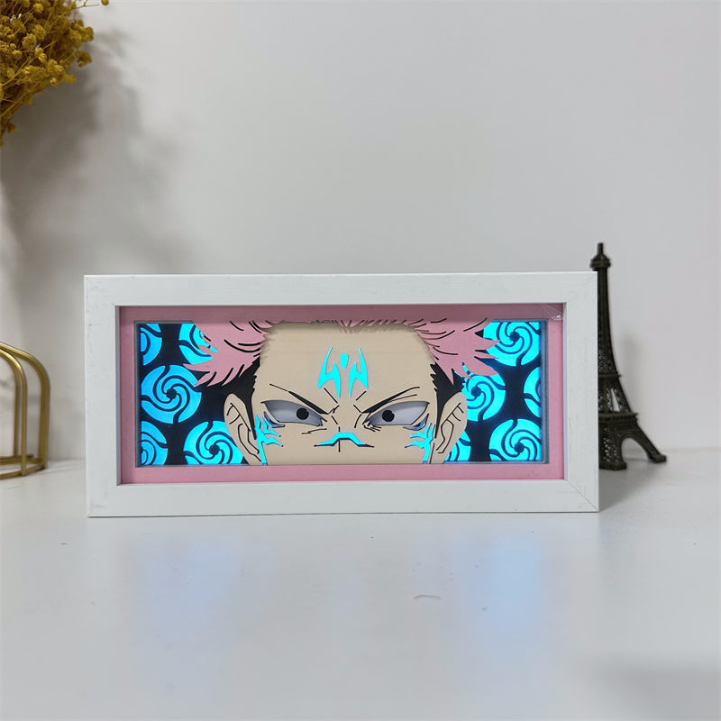 Anime theme RGB paper carving lamp, multi-color mode, remote control dimming