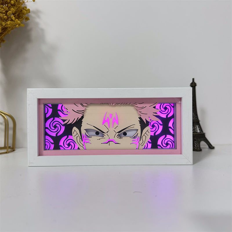 Anime theme RGB paper carving lamp, multi-color mode, remote control dimming