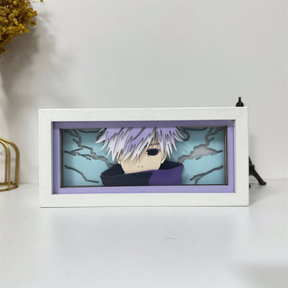 Anime theme RGB paper carving lamp, multi-color mode, remote control dimming