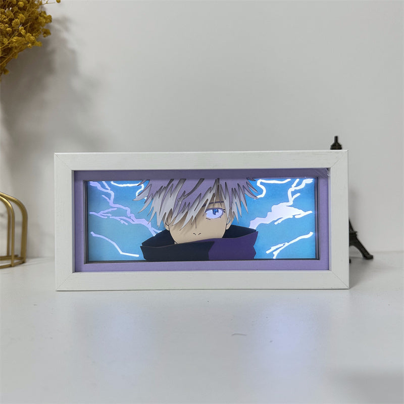 Anime theme RGB paper carving lamp, multi-color mode, remote control dimming