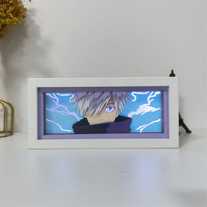 Anime theme RGB paper carving lamp, multi-color mode, remote control dimming