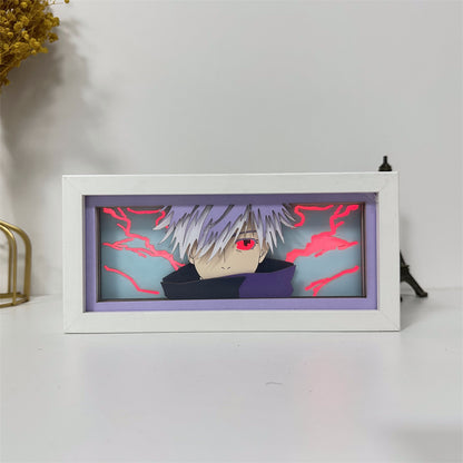 Anime theme RGB paper carving lamp, multi-color mode, remote control dimming