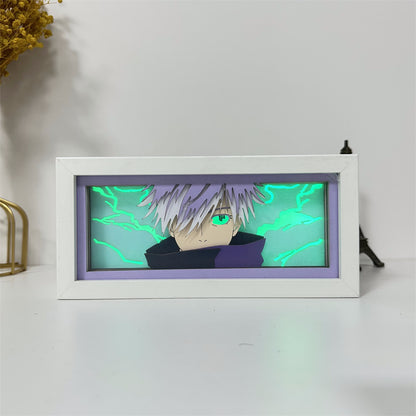 Anime theme RGB paper carving lamp, multi-color mode, remote control dimming
