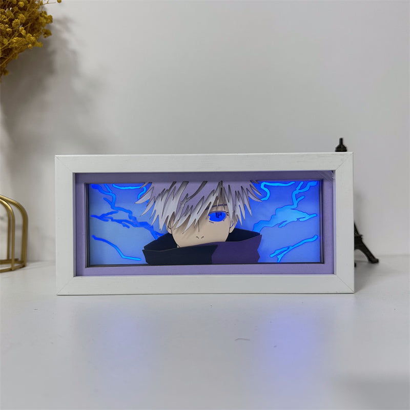 Anime theme RGB paper carving lamp, multi-color mode, remote control dimming