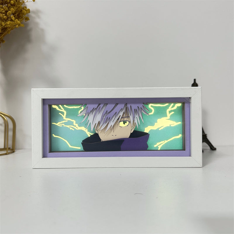 Anime theme RGB paper carving lamp, multi-color mode, remote control dimming