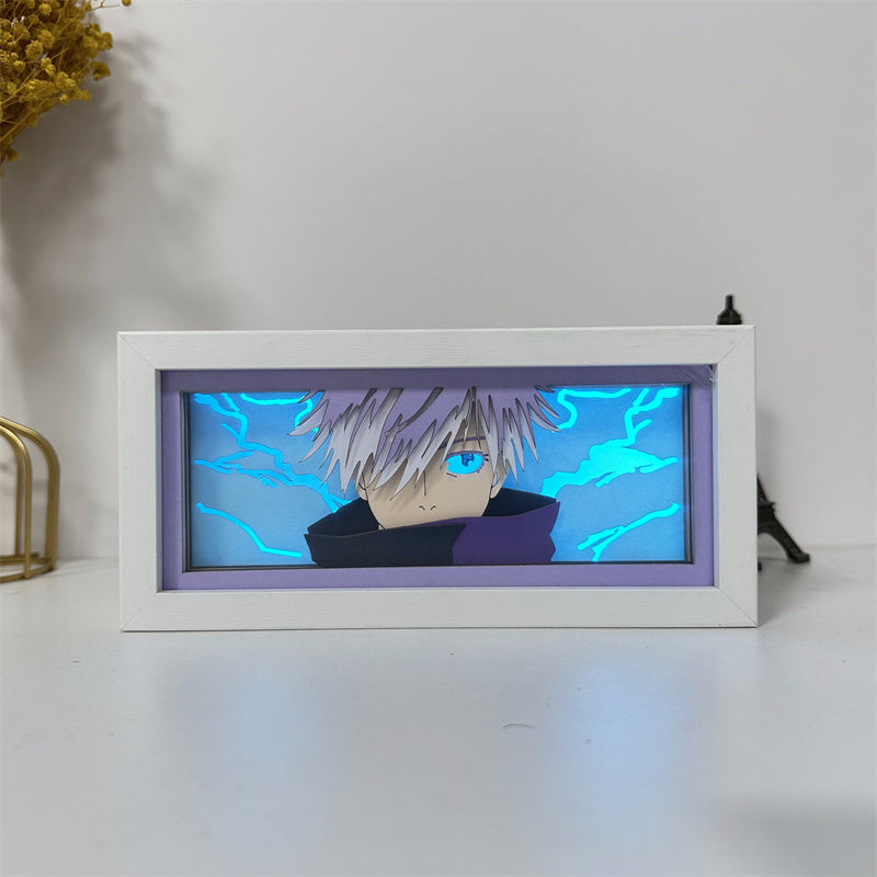 Anime theme RGB paper carving lamp, multi-color mode, remote control dimming