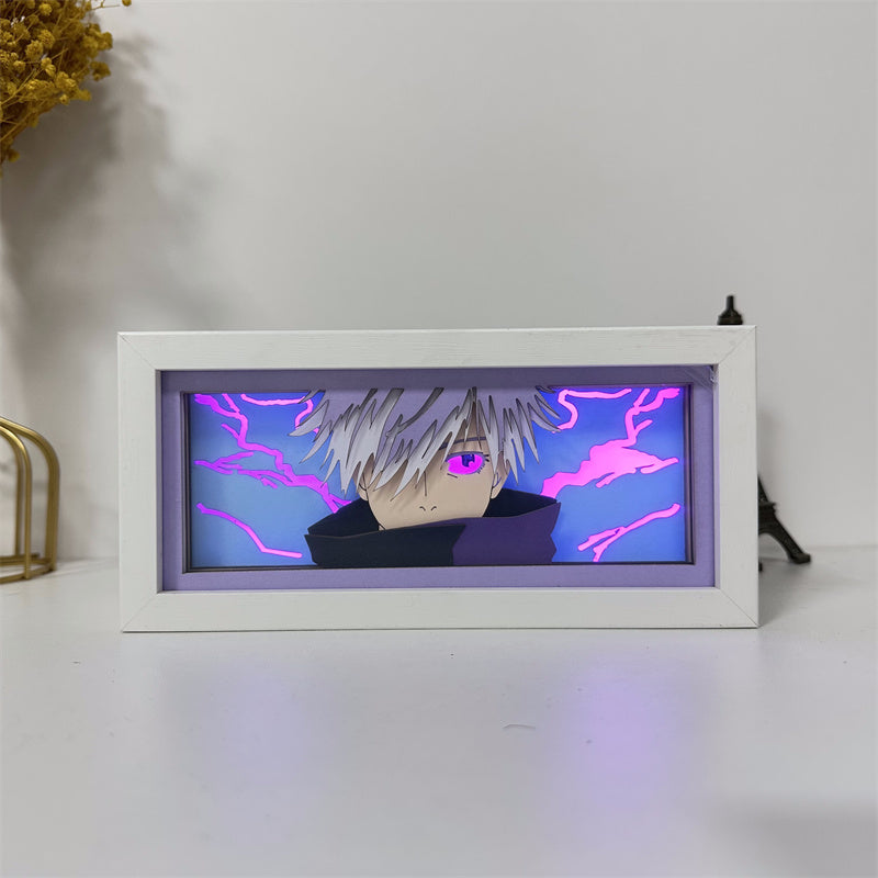 Anime theme RGB paper carving lamp, multi-color mode, remote control dimming