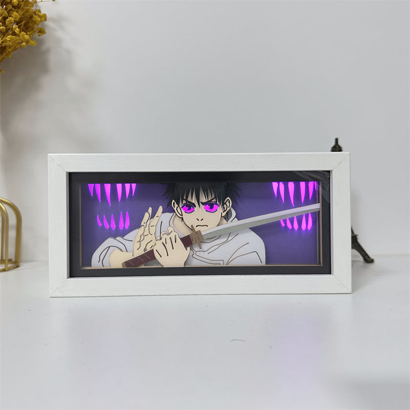 Anime theme RGB paper carving lamp, multi-color mode, remote control dimming