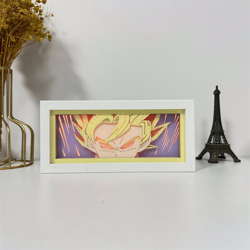 Anime theme RGB paper carving lamp, multi-color mode, remote control dimming